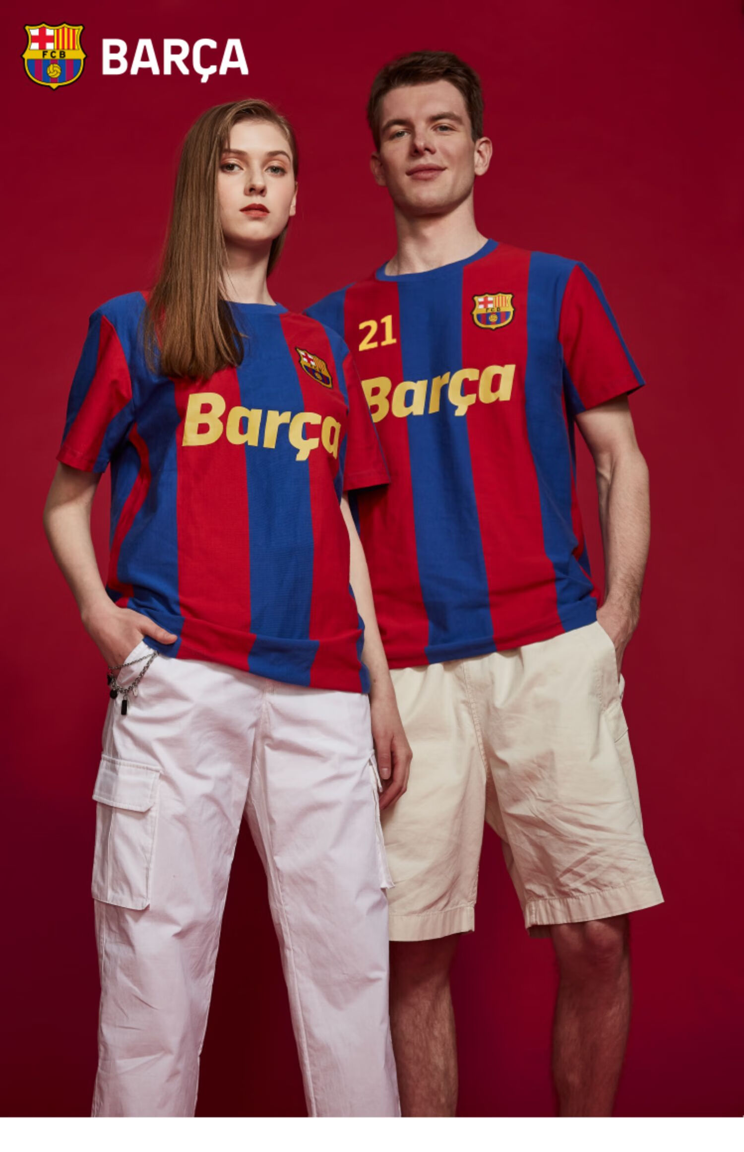 足球服t恤巴塞罗那俱乐部官方商品巴萨球迷球衣t恤皮克德容印号签名