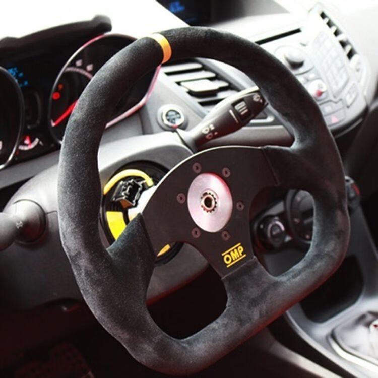 适用于omp方向盘13寸325cmd型平底赛车漂移磨砂黑色改装 优质款【图片
