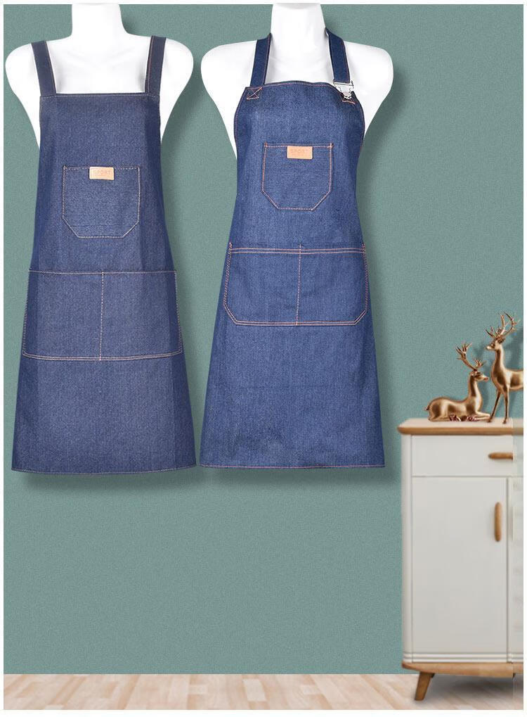 包开票mmx媌媄轩牛仔围裙耐磨工作围裙男女工厂工业加厚围腰劳保电焊