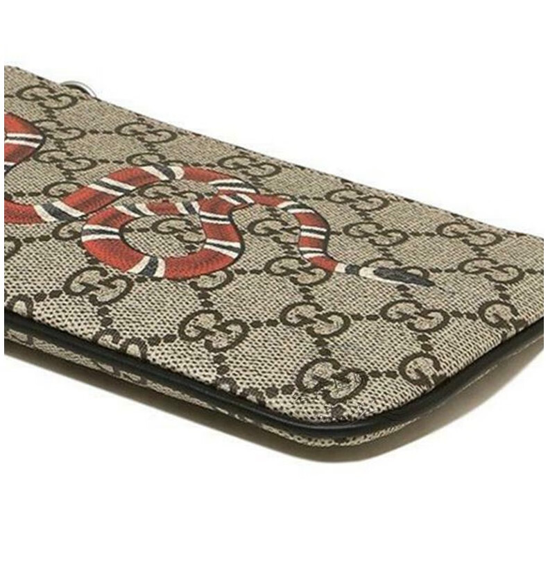 古驰gucci钱包男女通用珊瑚蛇图案短款零钱包522866 k561n 8666 棕色