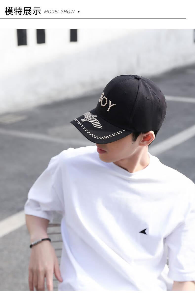 boy韩版棒球帽老鹰男女刺绣太阳遮阳帽子出游情侣ins防晒鸭舌帽潮 boy