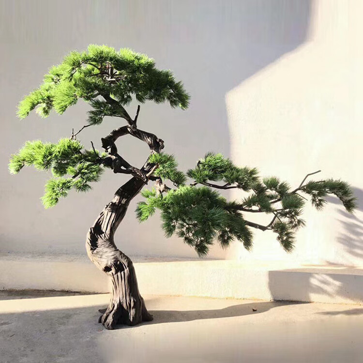 一木代传大型仿真迎客松摆件松树罗汉松样板间软装玄关酒店大堂办公室