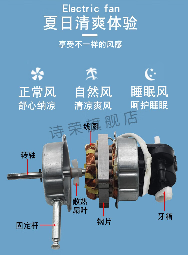风扇零件通用电机16寸电风扇电机通用fs/ft40落地扇台扇纯铜双滚0珠