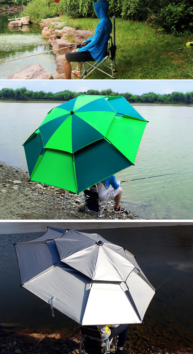 钓鱼伞 渔具 鱼伞 钓鱼伞遮阳伞 防雨垂钓用品户外遮阳防晒伞带地插