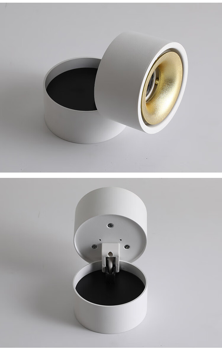 明装射灯led天花灯店铺商用小cob聚光家用客厅电视背景墙万向超亮 黑