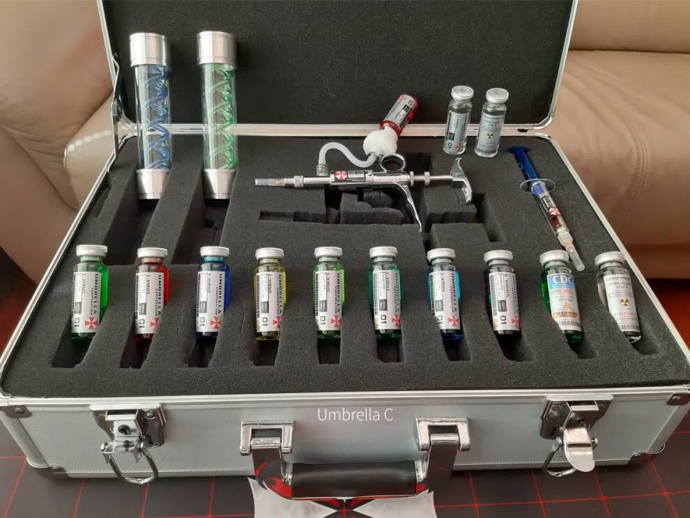 生化危机病毒模型空瓶 生化危机周边t病毒g病毒西林瓶注射器定制模型