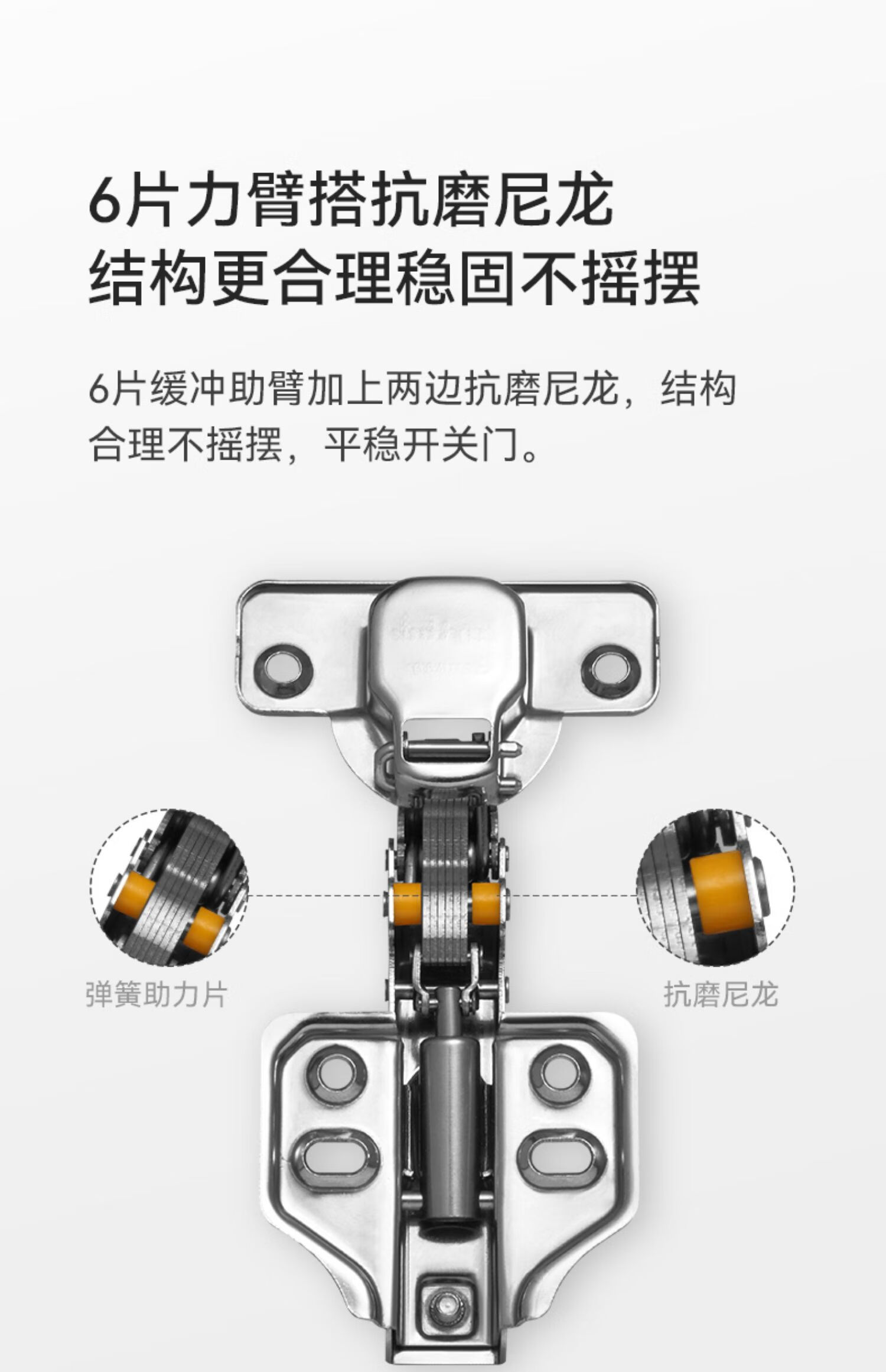 左邻铰链合页不锈钢液压缓冲二段力阻尼折叠衣橱柜门五金 冷轧钢_静音
