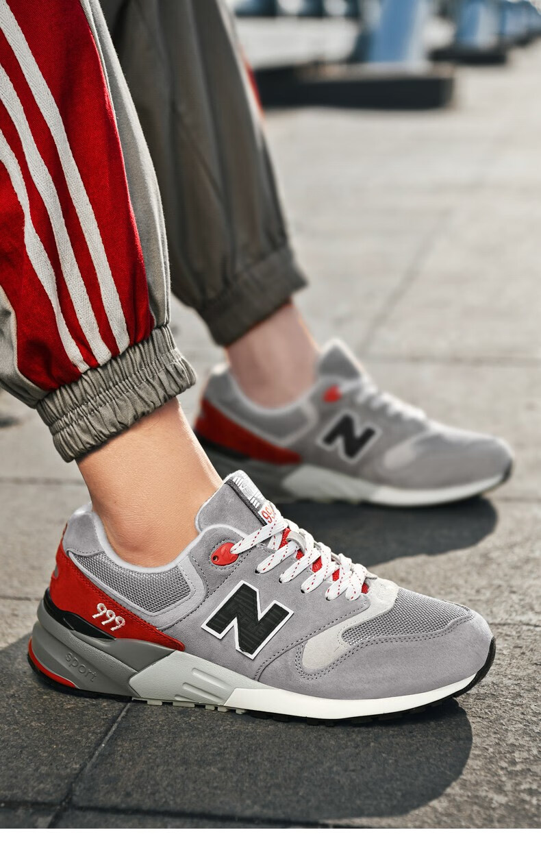 new balance 999系列新百伦运动鞋男鞋轻便跑步鞋休闲鞋 真皮992浅灰