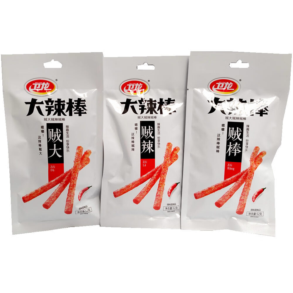 卫龙(wei-long)嘴豆皮60g*20袋装辣条卷辣皮大辣片麻香辣味 【10袋