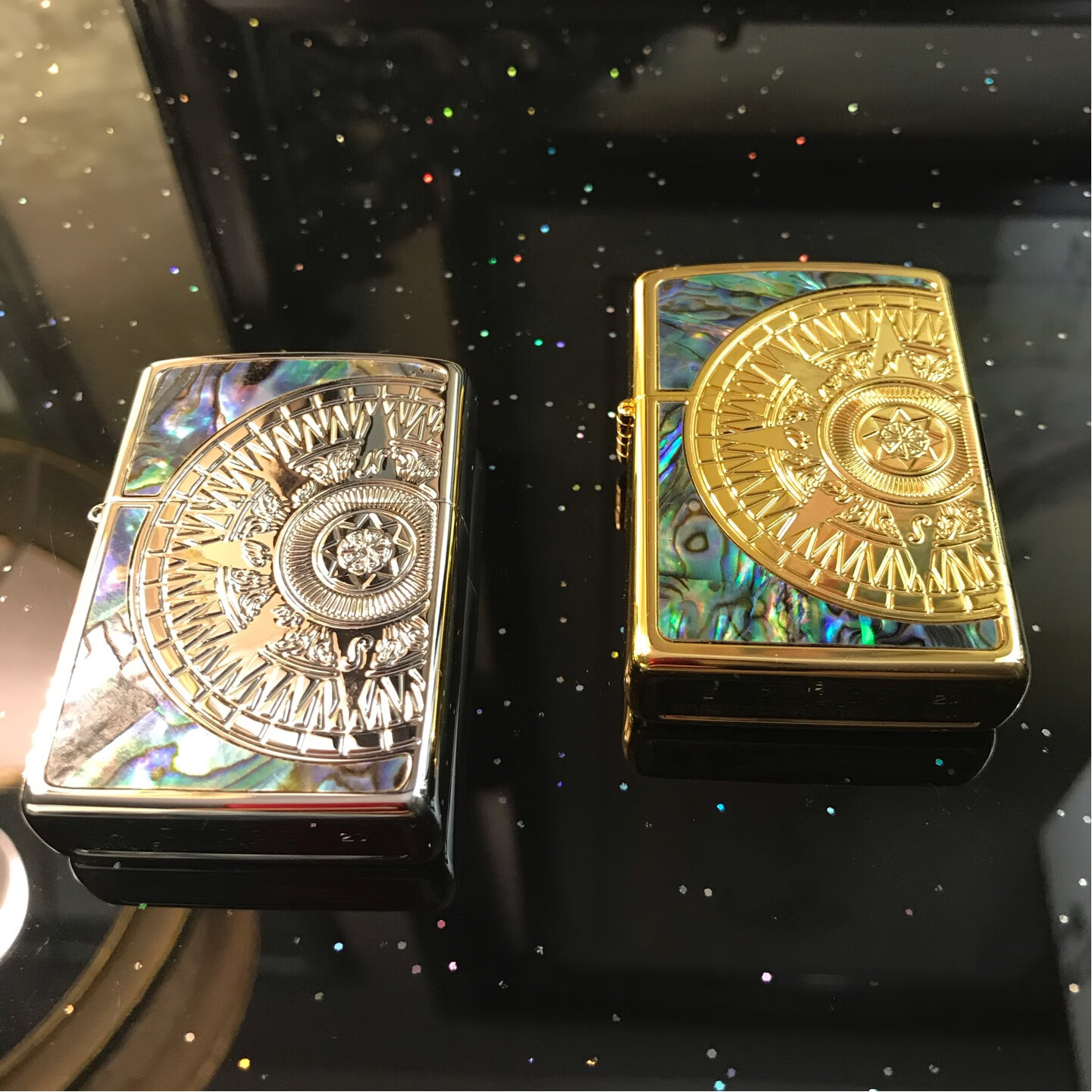 zippo芝宝打火机限量贝壳罗盘爱情海煤油防风男士礼物送男友 金色半圆