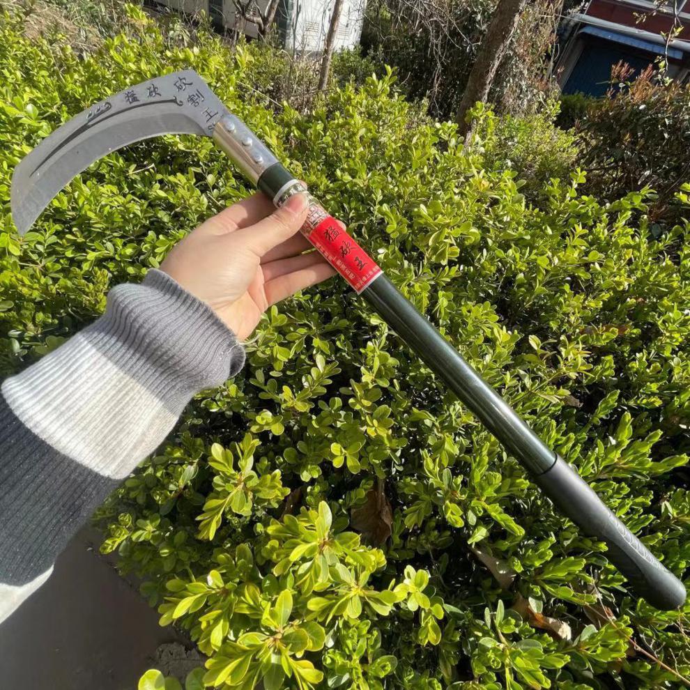 镰刀农用双镰刀长柄割草刀多功能钓鱼户外农用工具收割树柴刀奔新农