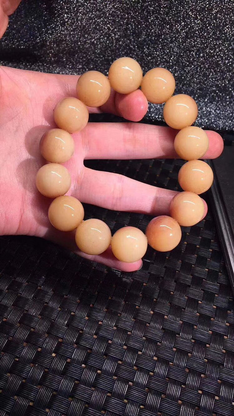 领皇 珠子满血骆驼骨手串 顺纹驼骨佛珠女男款 高端天i然手链 骨头