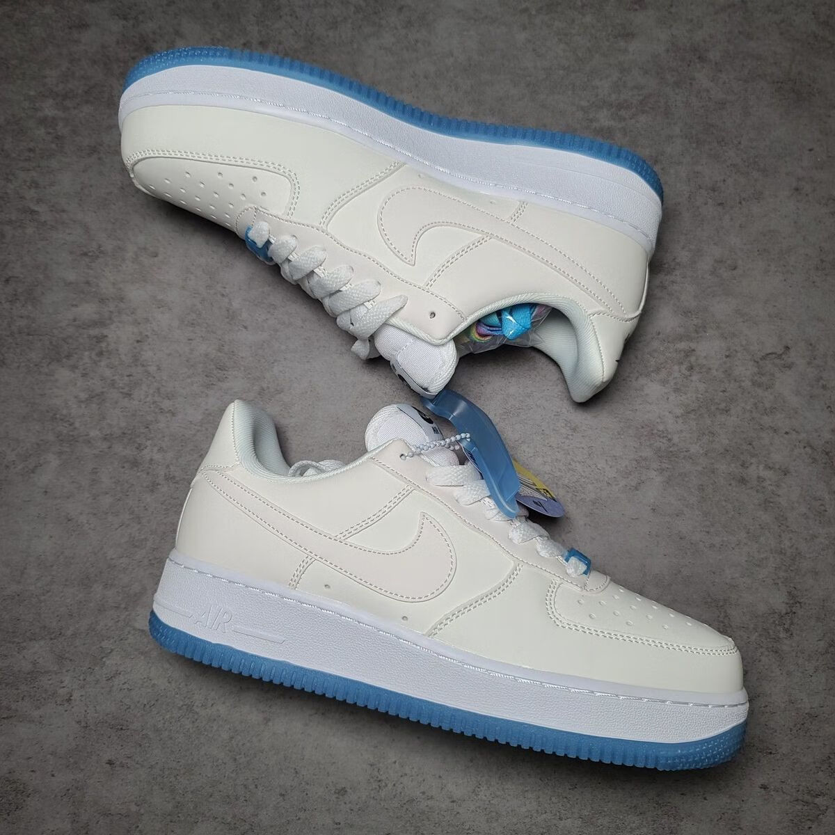 1 空军一号白蓝热感应运动休闲滑板鞋男女款da8301-101 白色 白蓝 45