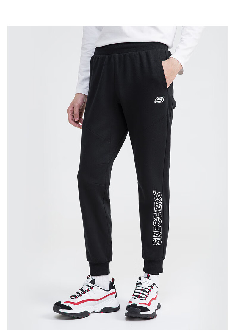 skechers斯凯奇官方明星螺纹收口男子长裤运动休闲裤l320m151l320m15