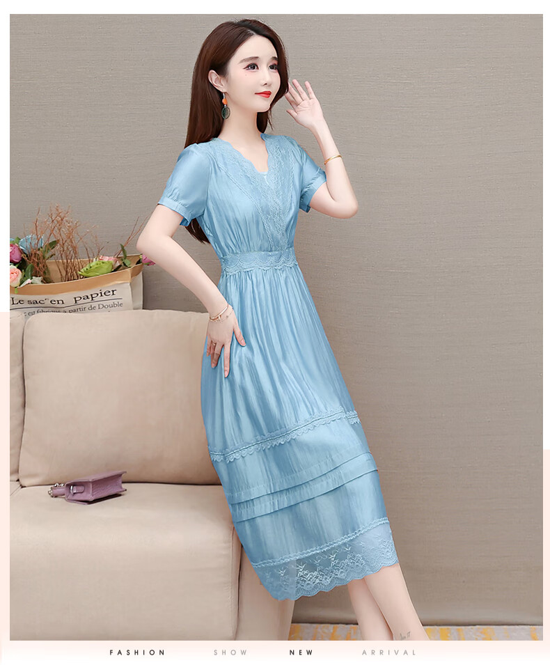 vuzrmm轻奢品牌女装高端时尚法式天丝连衣裙夏装女2022新款高档裙子