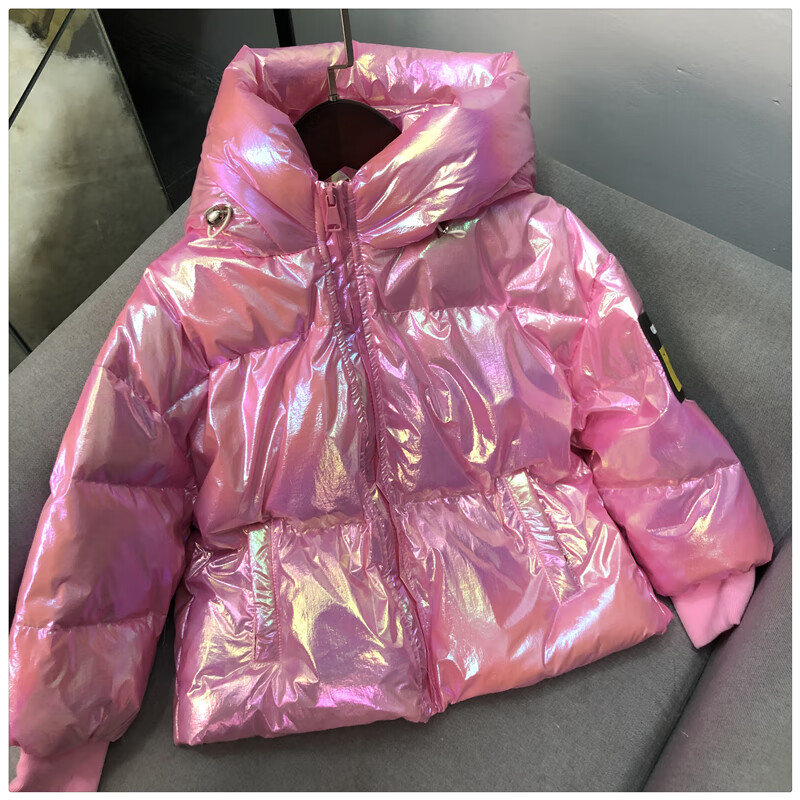 雅鹿儿童羽绒服官方旗舰儿童亮面炫彩镭射羽绒服中大童男童女童轻薄白