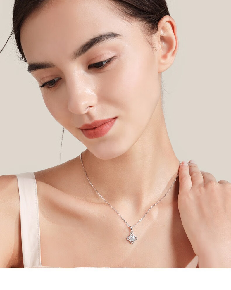 宝拉布菲彩金四叶草项链女钻石吊坠石时尚锁骨链纪念日生日女神三八