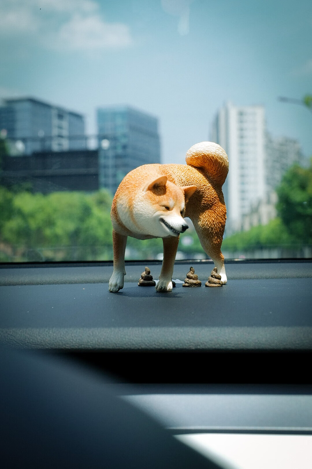 uncle柴犬拉屎撒尿狗手办特斯拉3汽车小丸子摆件modely中控 小丸子擦