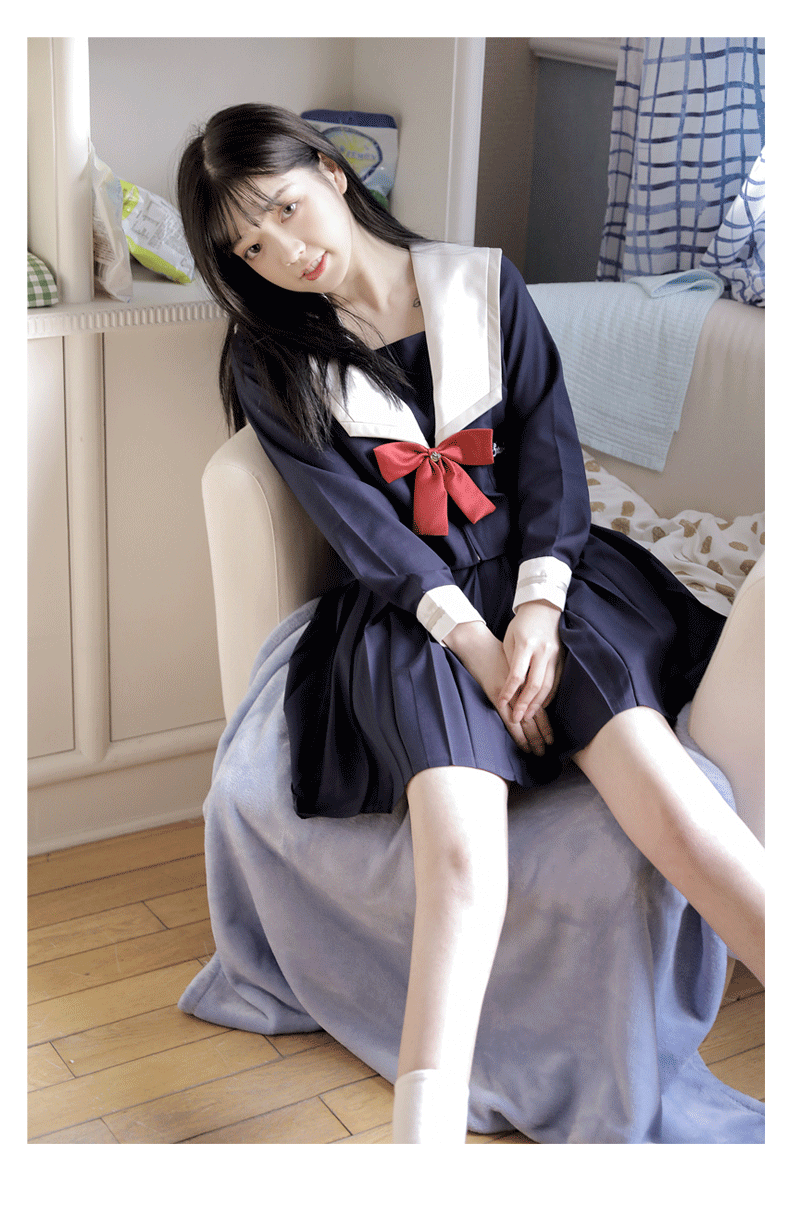 白雪姬正统日系长袖水手服jk制服新品软妹中间服班服秋冬季学院风套装