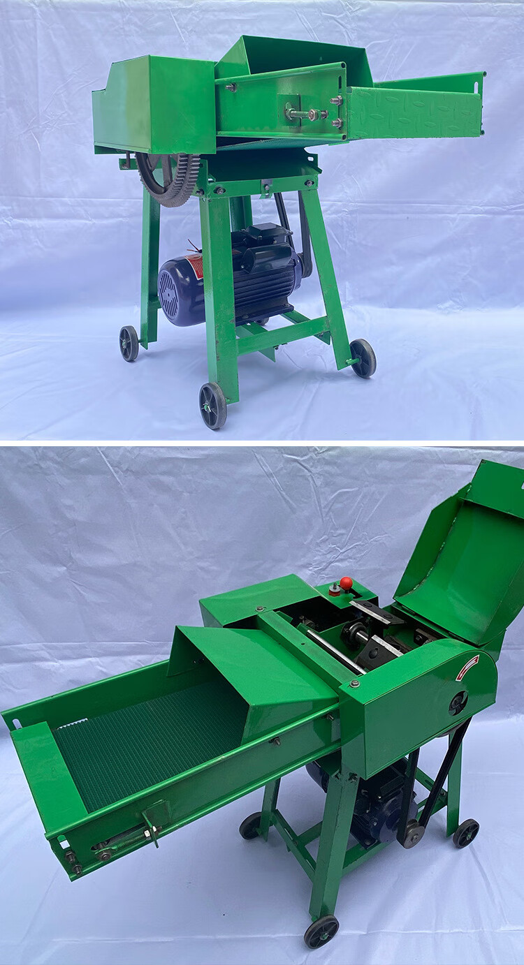 铡草柔丝 家用小型自动输送铡草机干湿两用牛羊切草机皇竹草玉米秸秆
