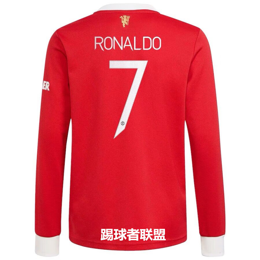 c罗曼联球衣2122赛季红魔曼联主场球衣7号c罗足球队服欧冠球员版长袖