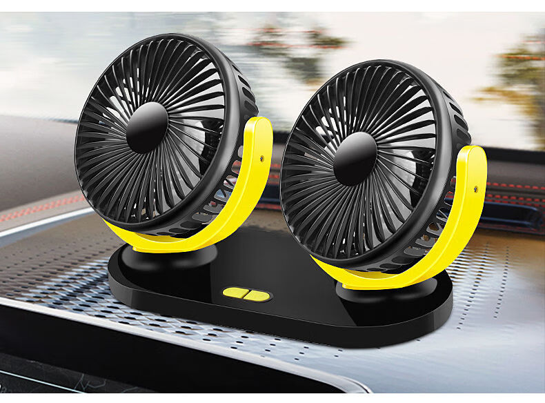 车用12v24v伏汽车货车通用大风力制冷电风扇商务黑usb款带车载充电器