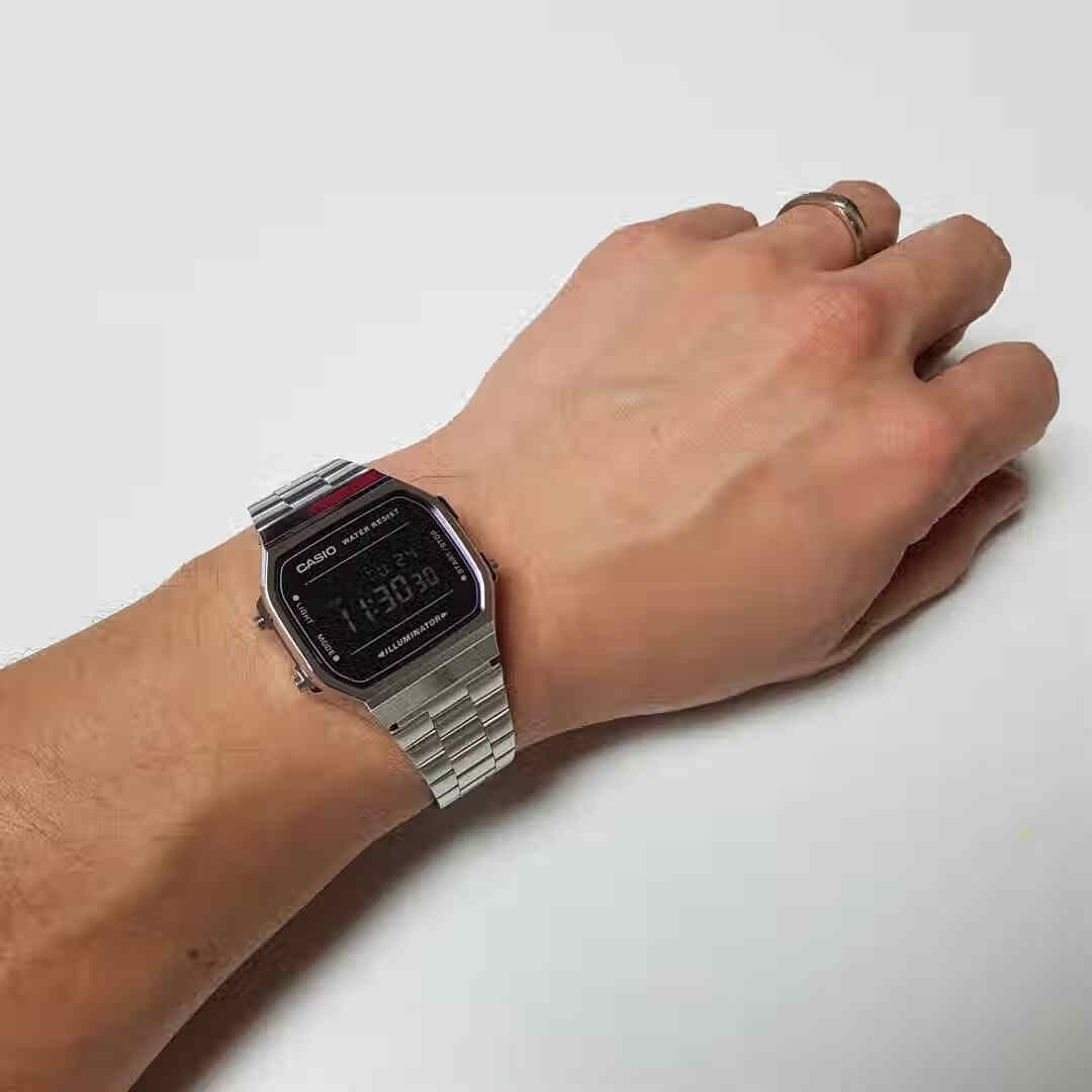 卡西欧(casio) 复古手表男金色小方块表a168wem-1/7d la670wegb-1b