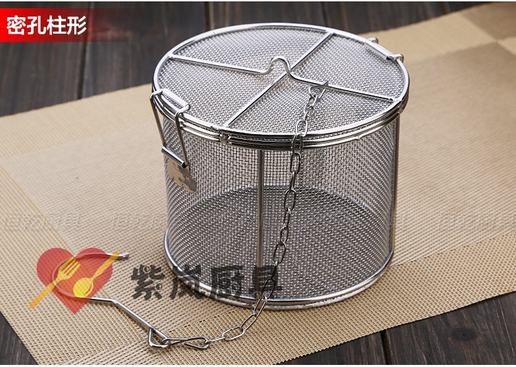不锈钢卤水蓝炖烫煮肉调料盒调料包香料盒圆形卤料袋茶叶过滤网篮冲孔