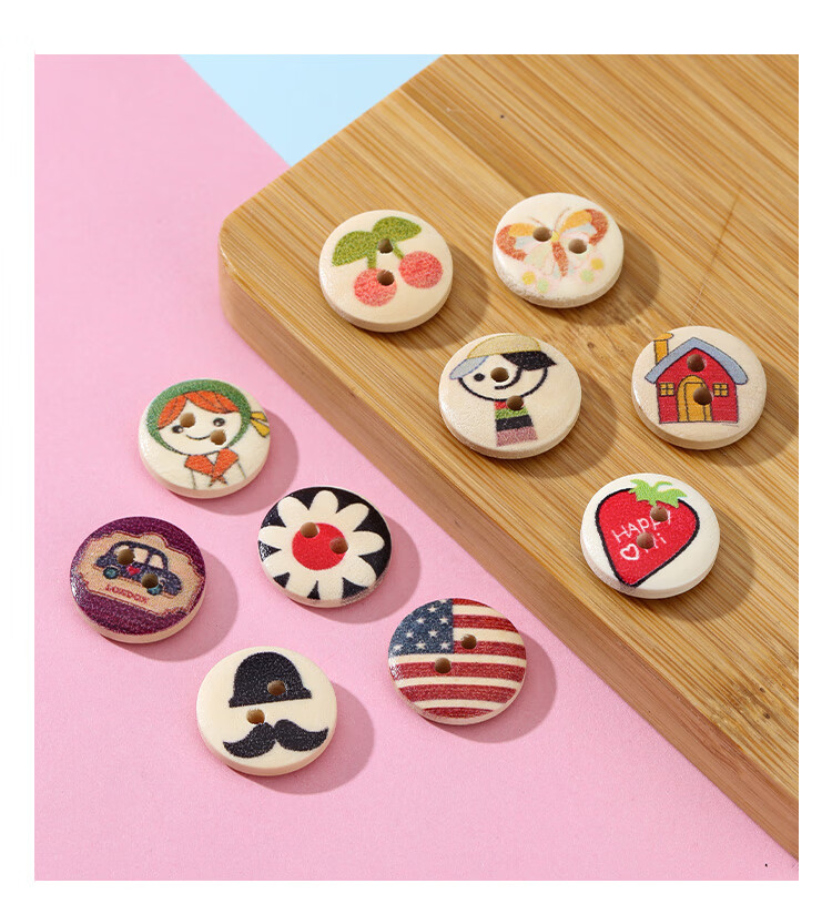 幼儿毛衣纽扣卡通纽扣圆形扣子百搭宝宝婴儿衣服毛衣开衫外套可爱木头