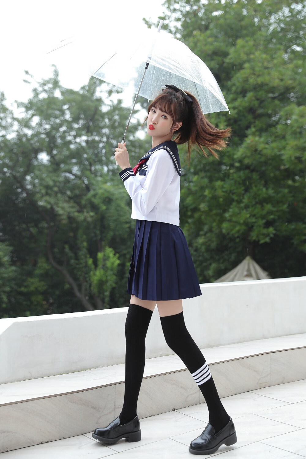 俞兆林女袜学生袜tb四杠棉长过膝袜秋冬新款高筒袜日系纯色长筒袜长袜