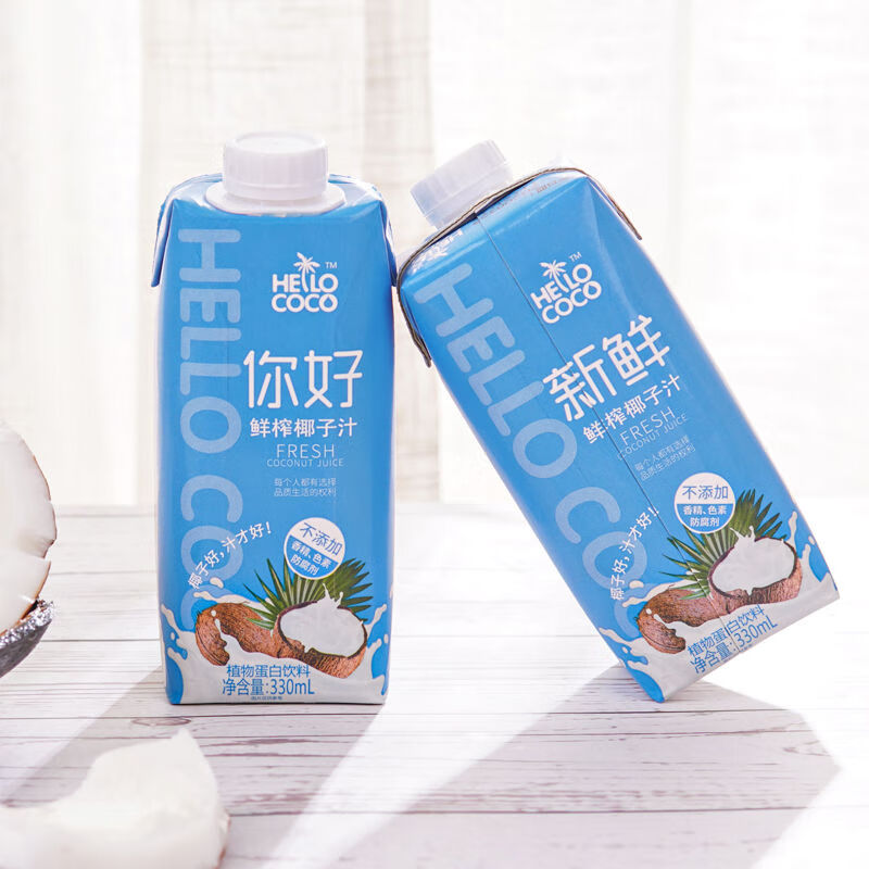 hello coco你好椰汁生榨新鲜椰奶椰汁整箱水果饮料椰子水香津驿站