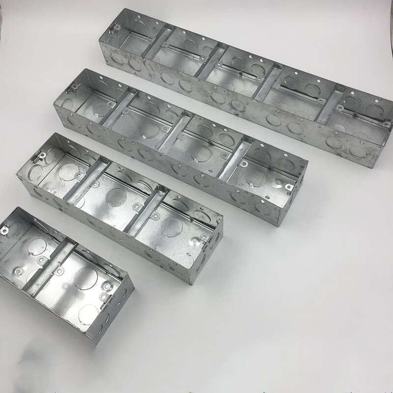 86型开关插座底盒镀锌铁盒双联盒连体接线盒三联铁线盒kbg暗盒 h50