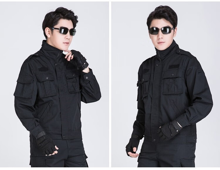 甲者夏季训练服男士保安服冬装加厚耐磨99作训服夹克式安保执勤服网格