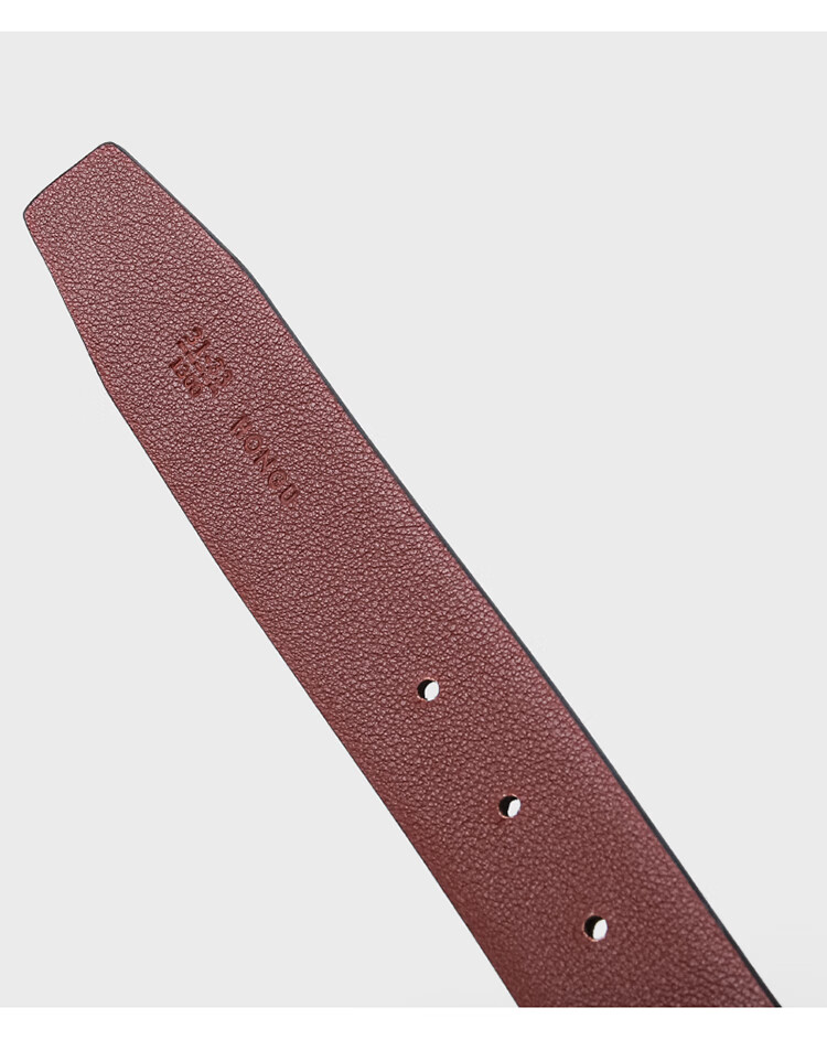 红谷新品针扣皮带简约时尚休闲裤带腰带礼盒装牛皮送男朋友礼盒装漆黑