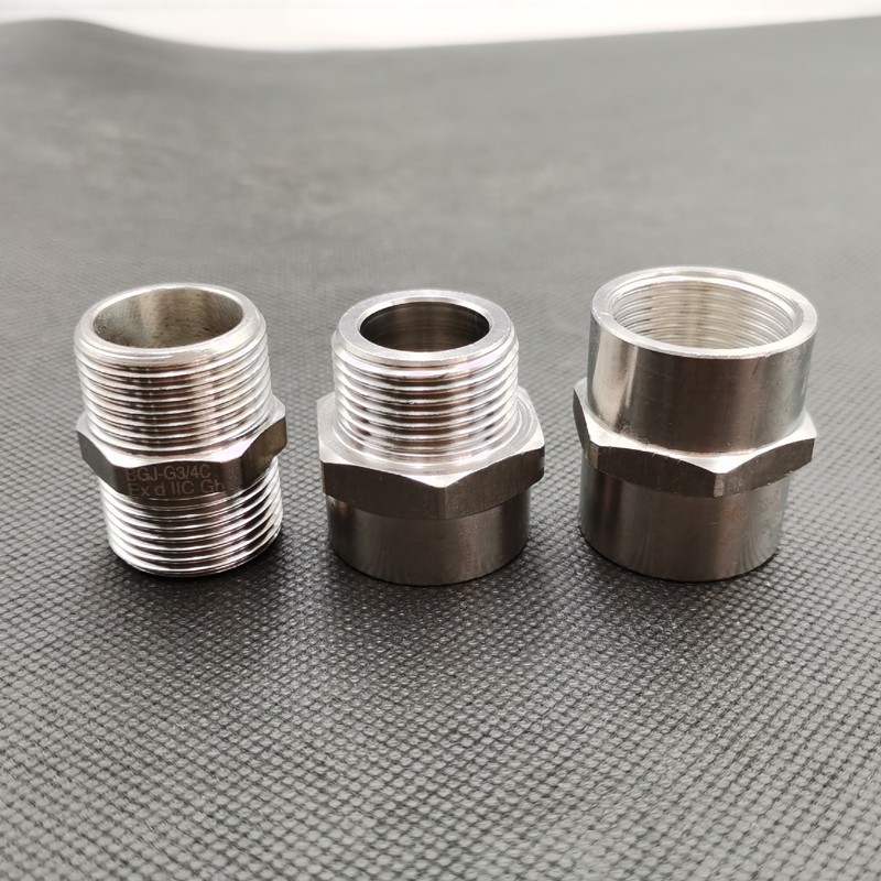 304不锈钢对丝接头转换接头补芯dn20内螺纹防爆管件活接双内外丝jiar