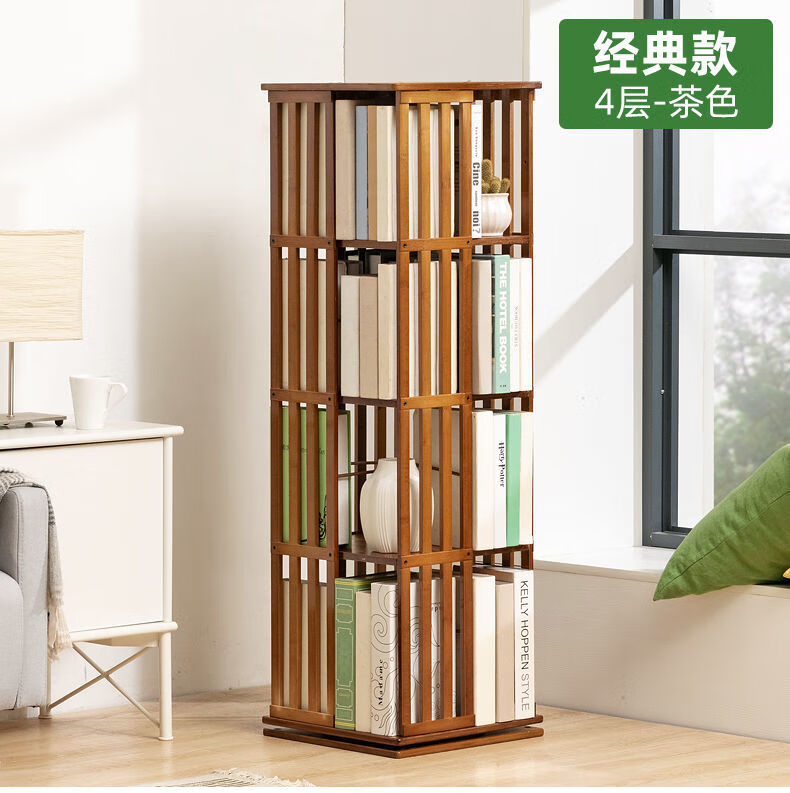 趣士多旋转书架旋转书架子置物架桌面上收纳简易落地多层卧室储物学生