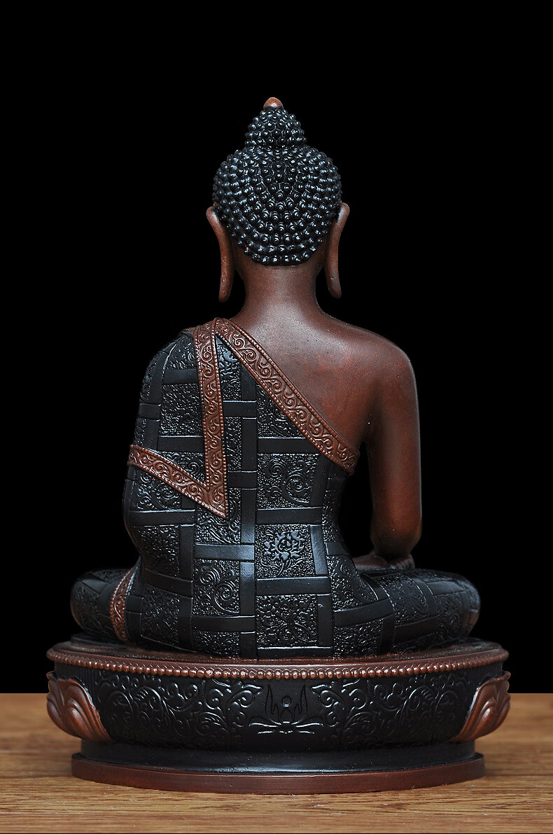 释迦佛像摆件佛堂寺庙居家供奉全铜释迦摩尼佛菩萨像三宝佛像摆件 7寸