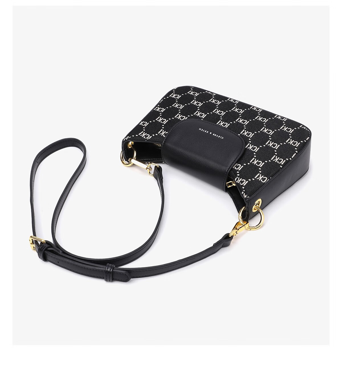 路易·卡迪压花翻盖斜挎包 clever&ketch女包包2022新款潮时尚百搭