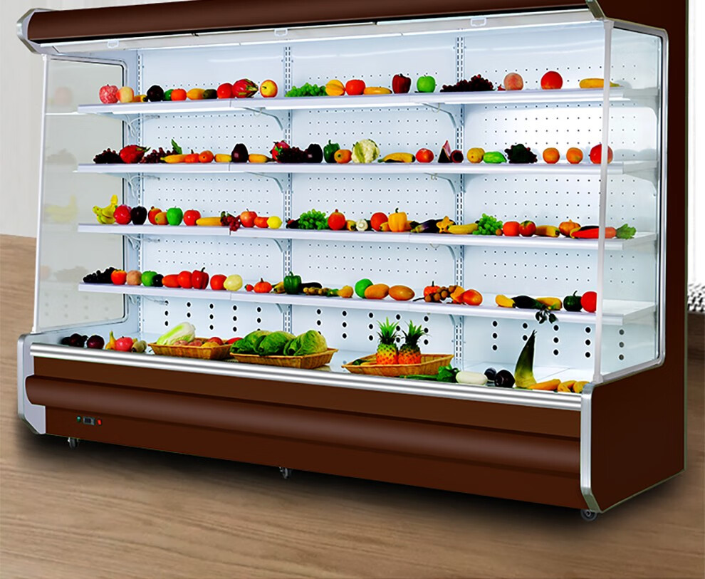 风冷蔬菜展示柜点菜柜商用超市示柜保鲜柜分体机全黑色18米风冷一体机