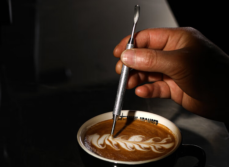 咖啡雕花针 花式咖啡钩花针 意式吧台雕花棒吧台器具不锈钢拉花针