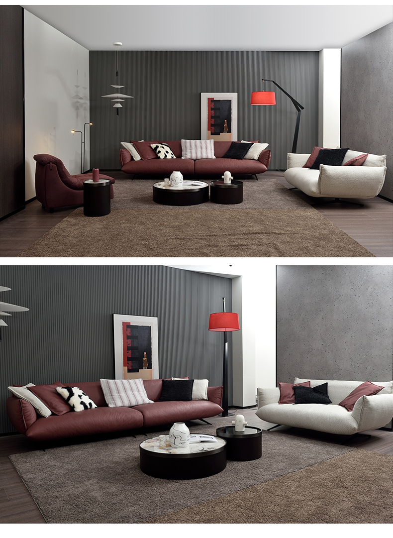 非同家居2022新款沙发网红意式轻奢现代直排三四人位云朵羽绒布艺