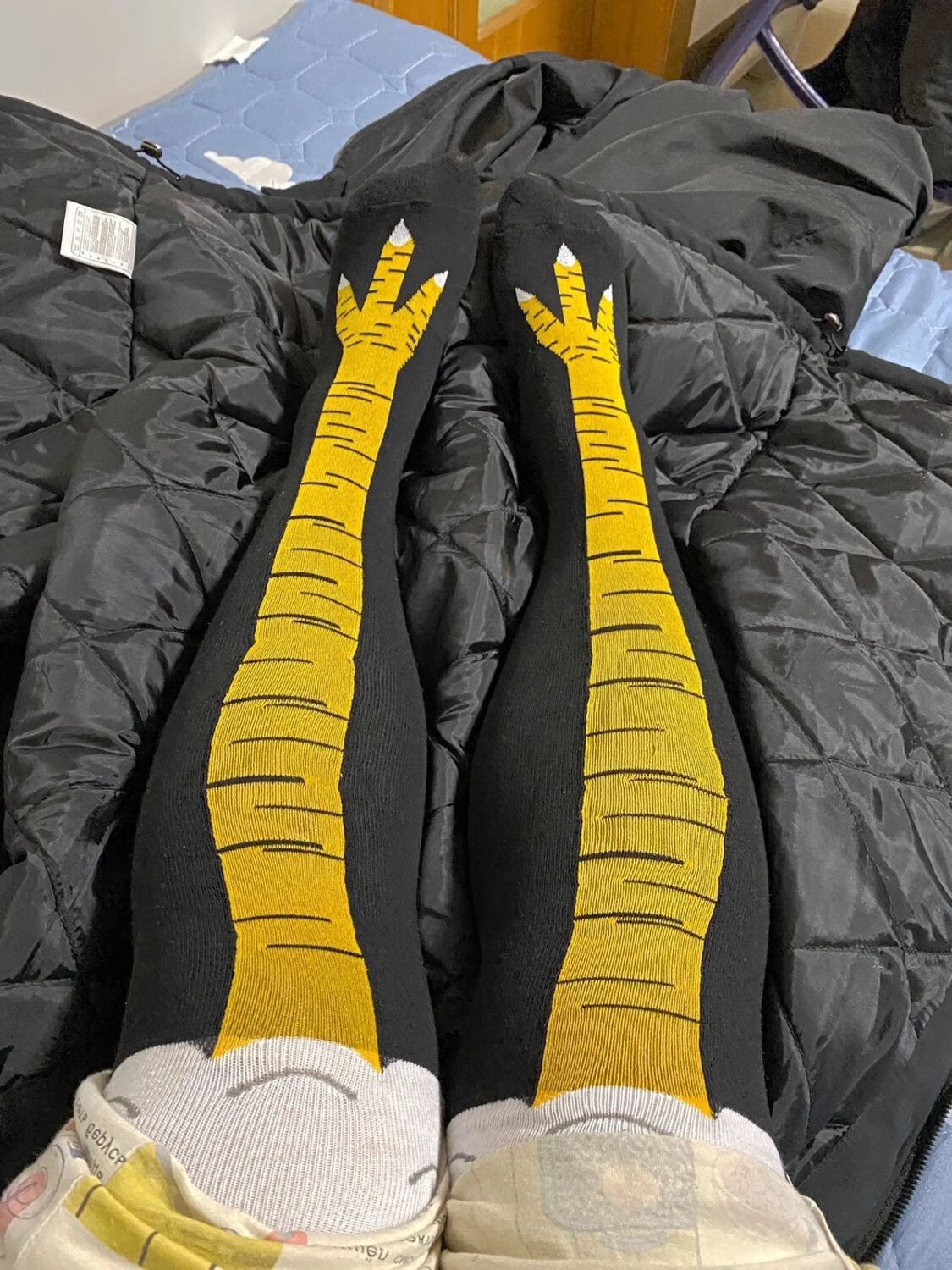 2022新款鸡爪袜鸡爪袜子搞怪搞笑鸡脚袜袜子情人节生日礼物鸵鸟 白底