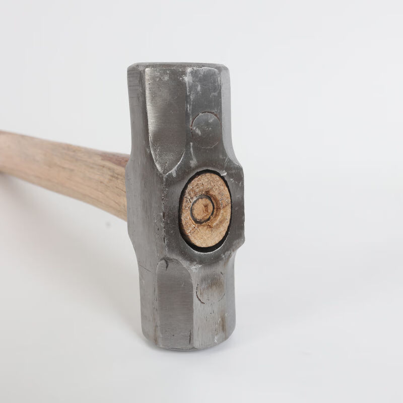 八角锤木柄钢炳重型砸墙拆墙利器建筑铁榔头建筑工具锤头黄钢管柄2p约