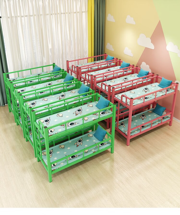 幼儿园床带围栏 幼儿园上下铺儿童床午托班学生床高低床午休床铁床