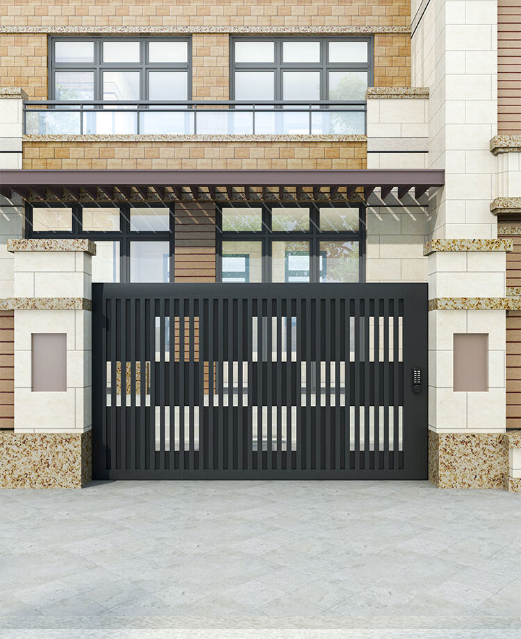 金鼎加庭院大门现代风农村别墅中式双开门百叶简约入户门定制款式5