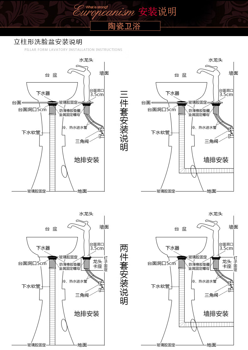 洗漱台安装图解图片