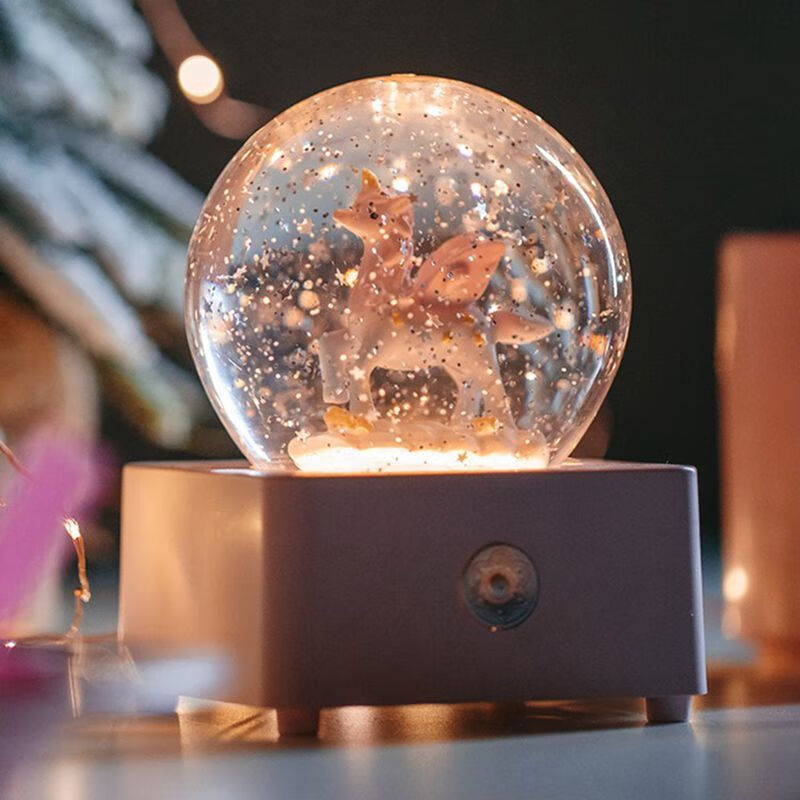 水晶球音乐盒八音盒独角兽生日礼物女孩礼物送女朋友闺蜜礼物 萌萌