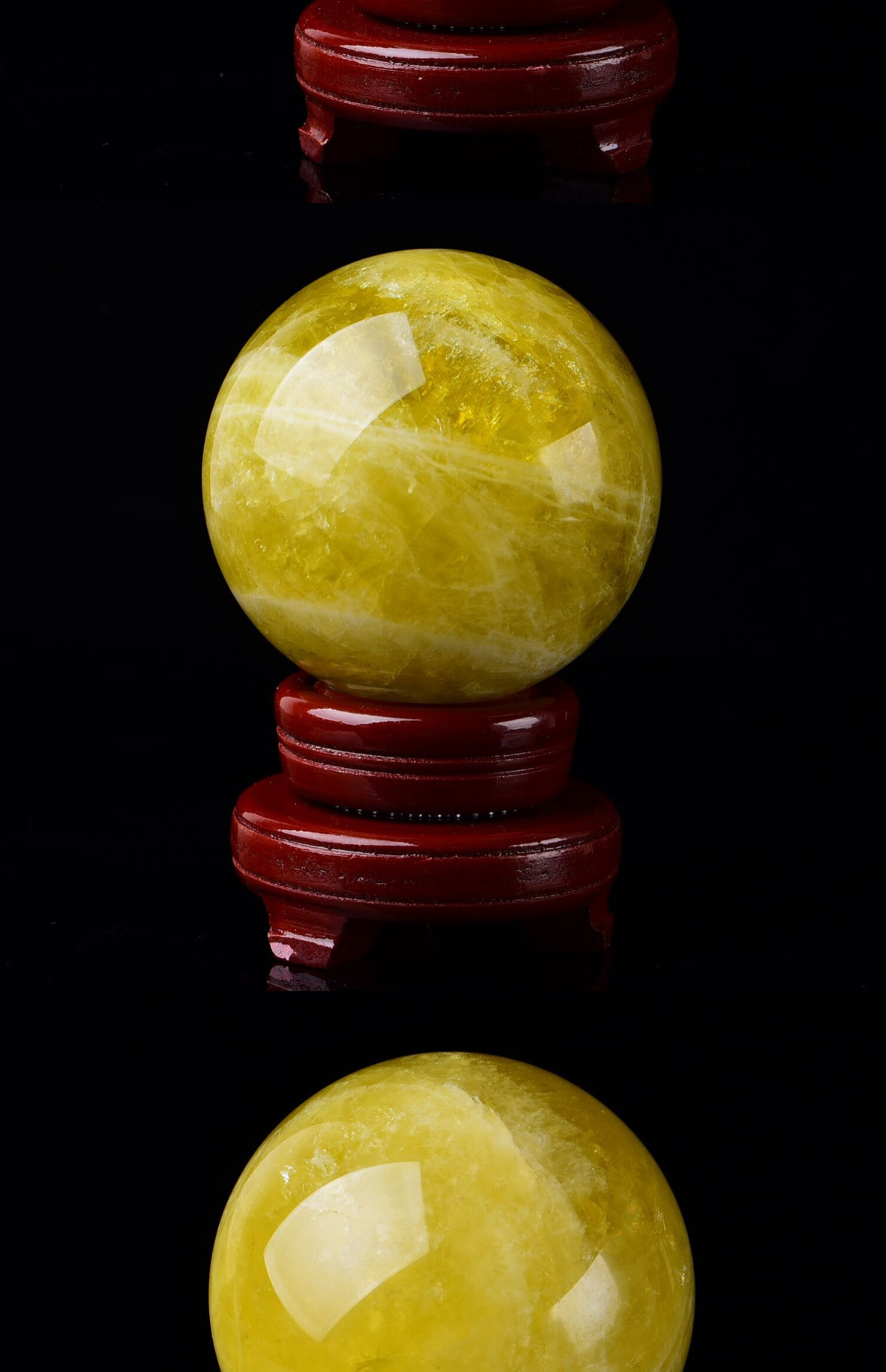 轩野天然黄水晶球摆件原石原矿打磨客厅玄关卧室办公室居家开业礼品