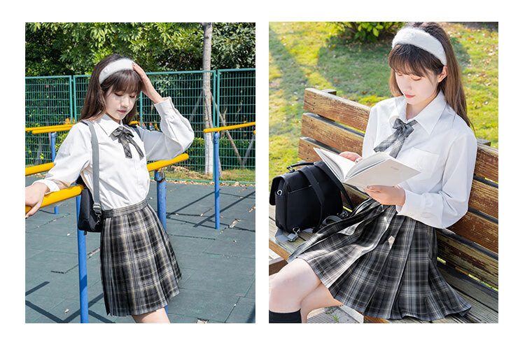 国王与夜莺jk制服 原创正版格裙少女夏黑色金线百褶短裙子 48cm 拍下