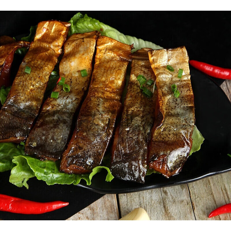 1斤烟熏腊鱼 湖南特产腊鱼块干鱼咸鱼腊鱼去头去尾特色风干烟熏鱼 腊